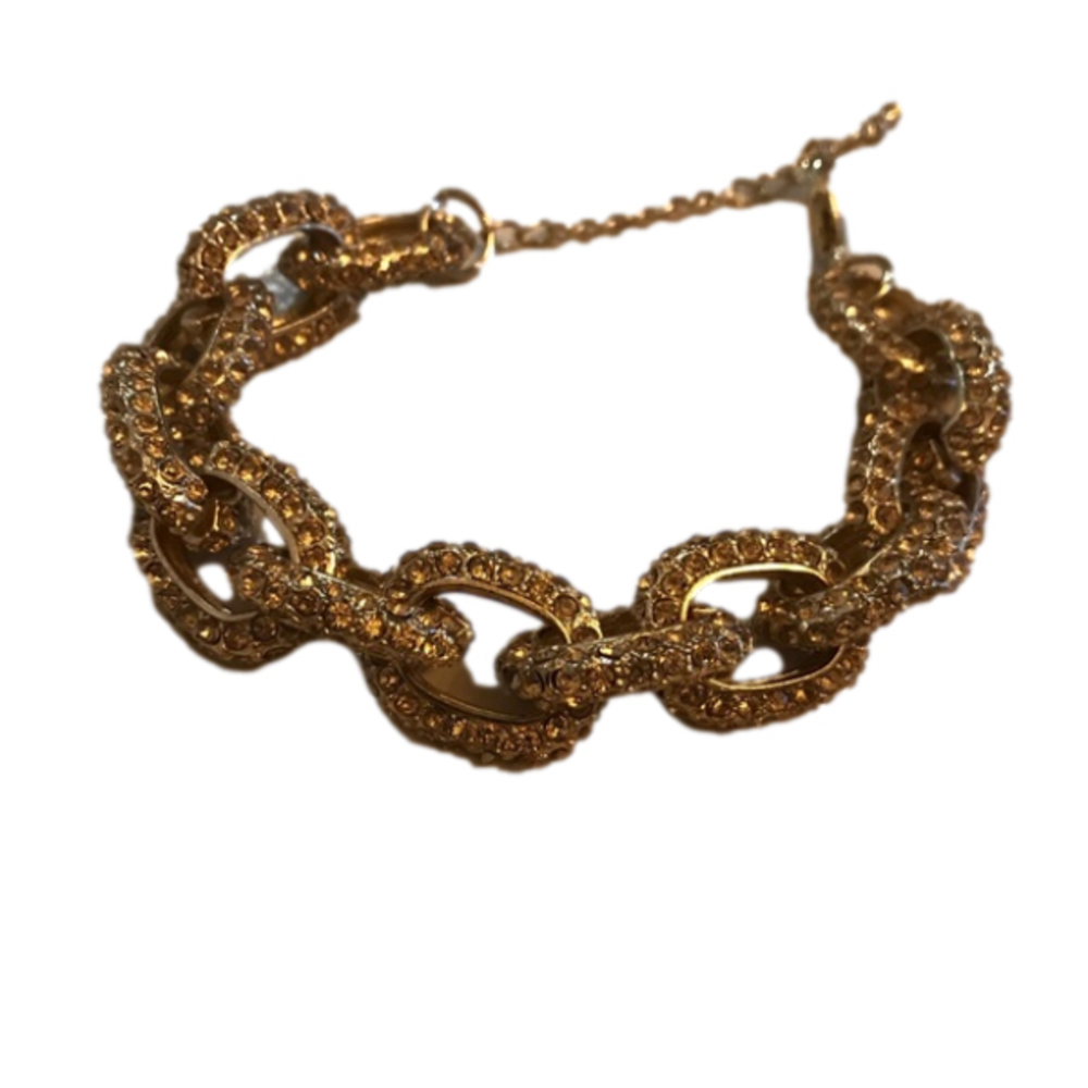 Gold Bracelet with Rhinestones